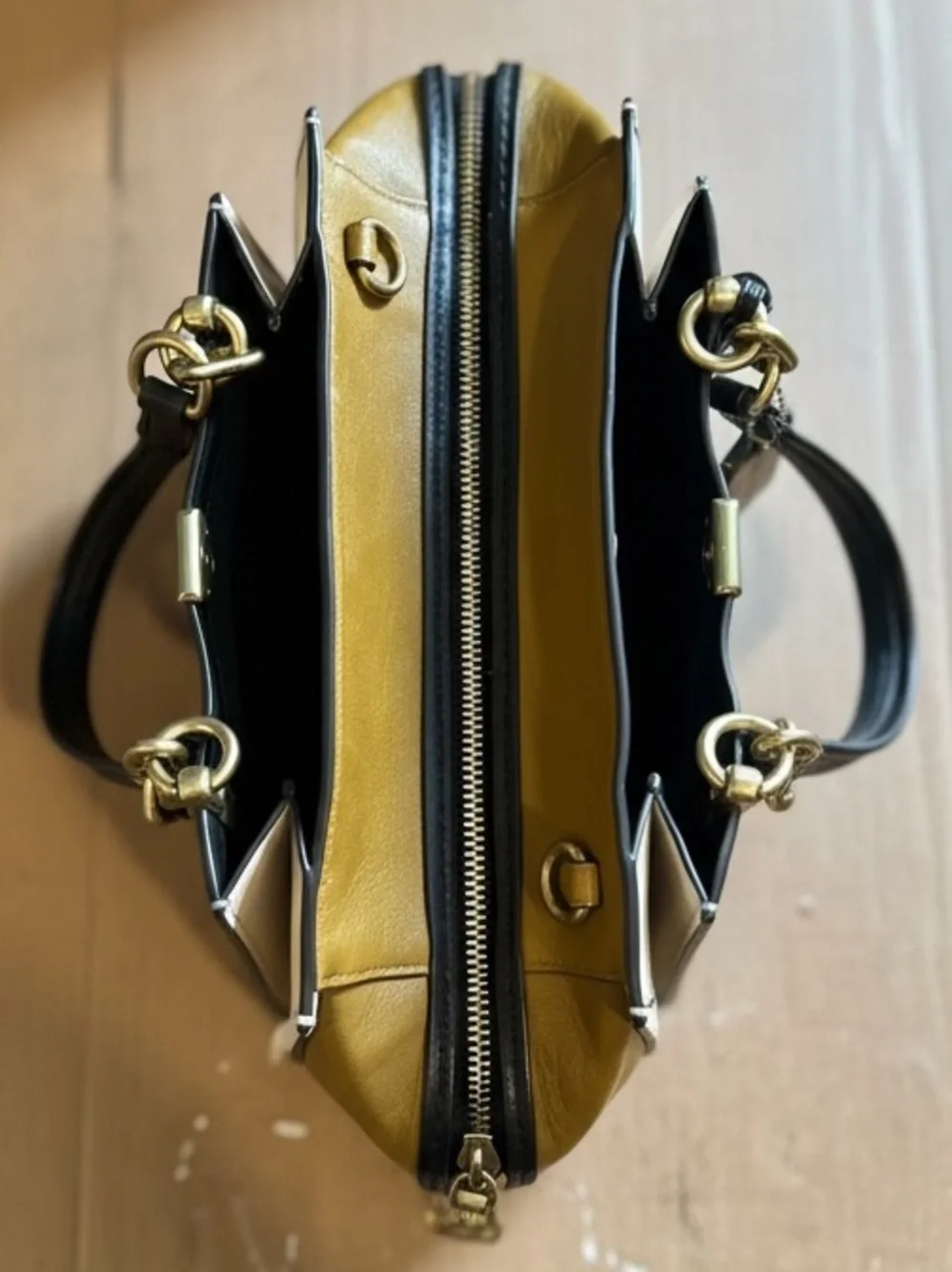 COACH® Dreamer in Colorblock Leather Tote- Mist Straw